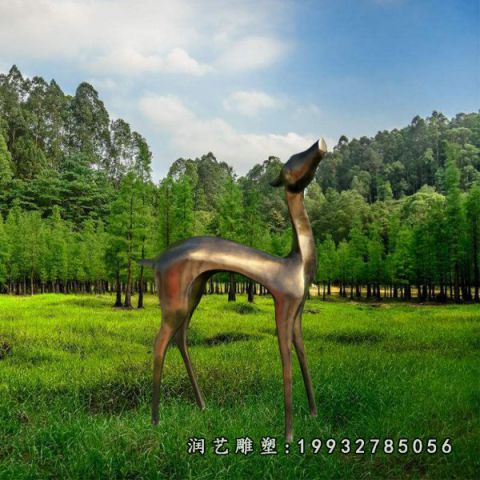 园林抽象鹿动物铜雕