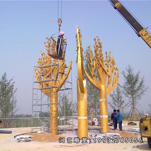 小区不锈钢树雕塑