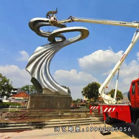 广场不锈钢景观飘带雕塑