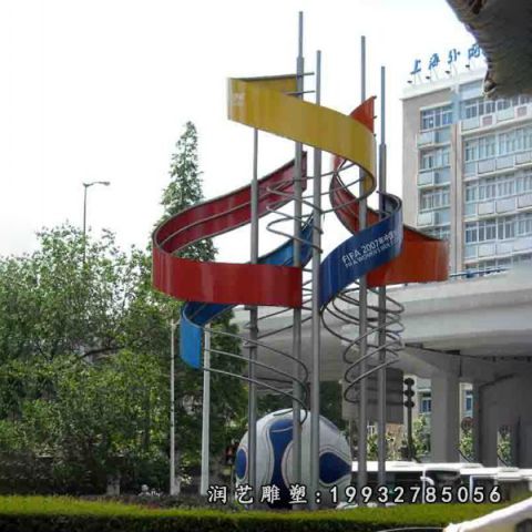企业不锈钢足球雕塑