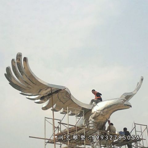 酒店不锈钢老鹰雕塑