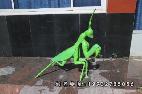 城市玻璃钢螳螂雕塑