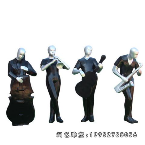城市玻璃钢抽象演奏人物雕塑