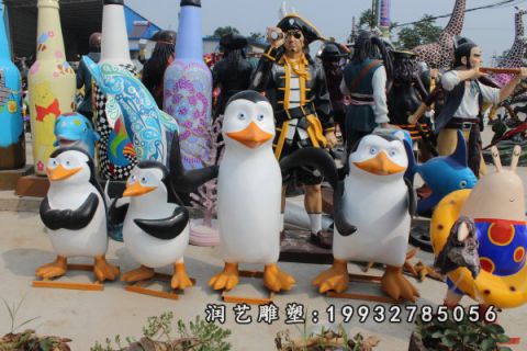 园林玻璃钢企鹅雕塑