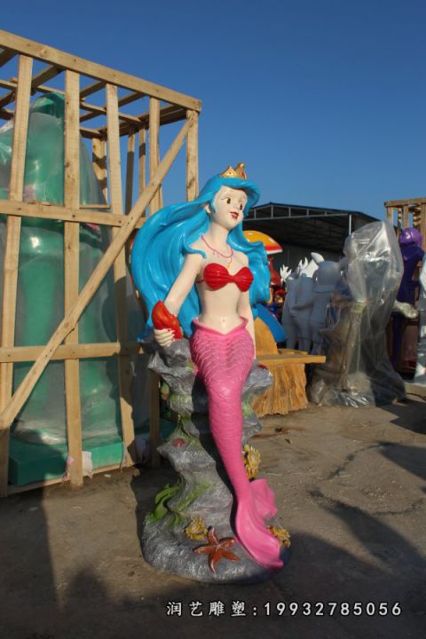 城市玻璃钢美人鱼雕塑