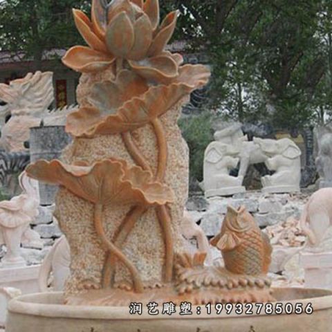 户外荷花景观石雕