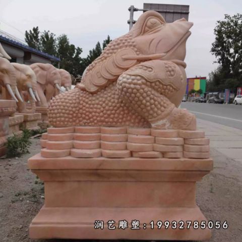 街道金蟾动物石雕
