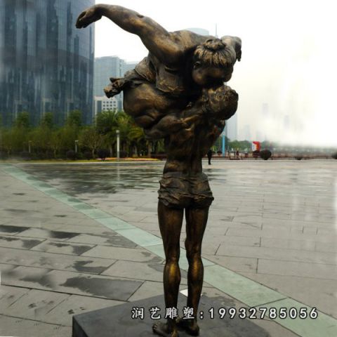 户外情侣人物铜雕