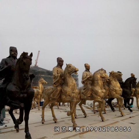 酒店骑马人物铜雕