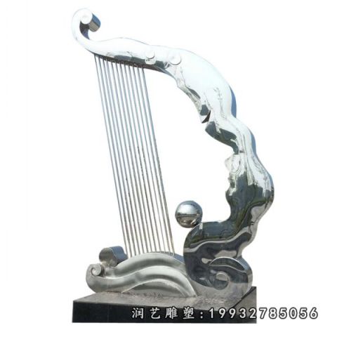 城市不锈钢竖琴雕塑