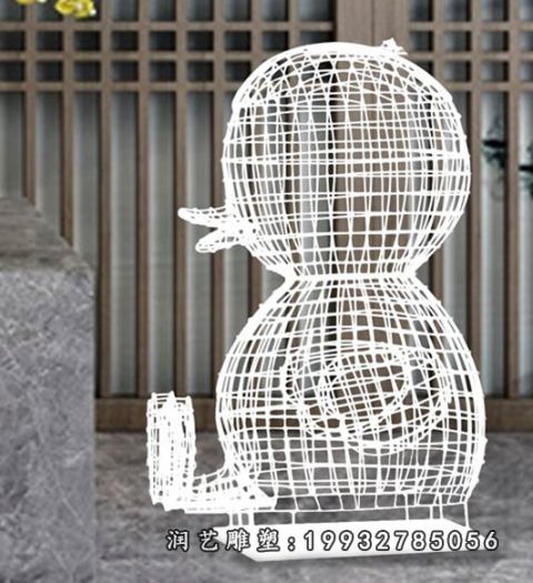不锈钢鸭子动物雕塑