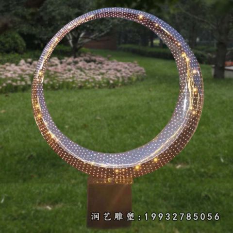 城市不锈钢圆环雕塑