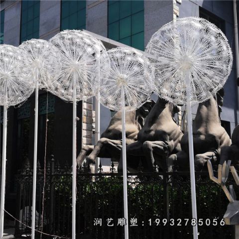 企业不锈钢蒲公英雕塑