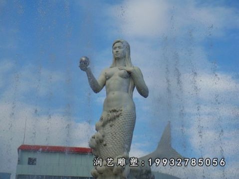 广场美人鱼人物石雕