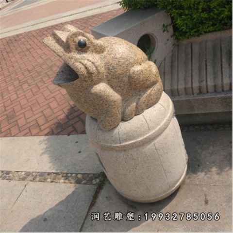 园林青蛙动物石雕