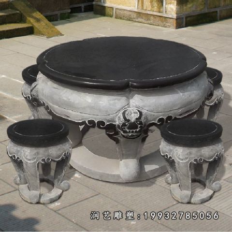 街道桌凳景观石雕