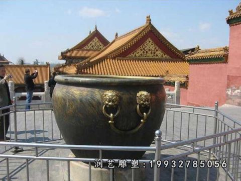 城市水缸景观铜雕