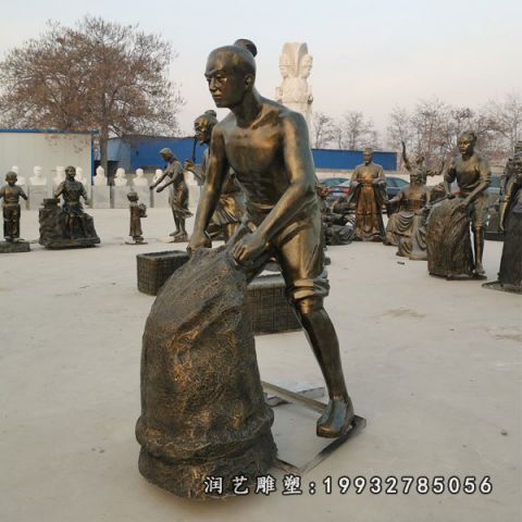 农耕人物民俗铜雕