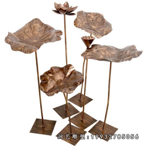 园林荷花景观铜雕