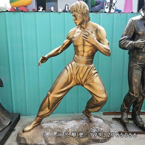 小区李小龙人物铜雕