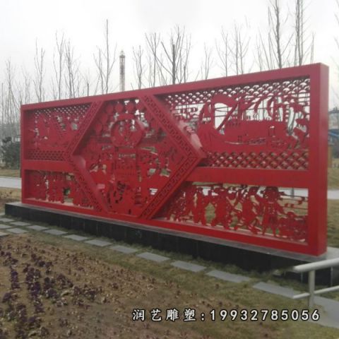 不锈钢广场剪纸雕塑