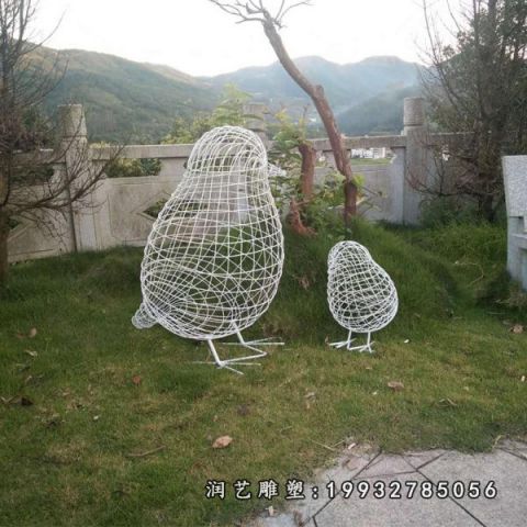 酒店不锈钢鸟雕塑