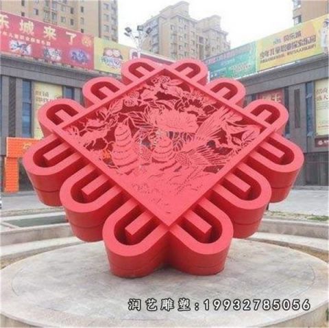户外不锈钢中国结雕塑
