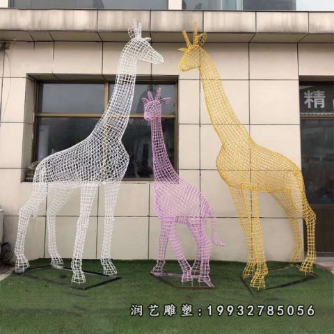园林不锈钢长颈鹿雕塑