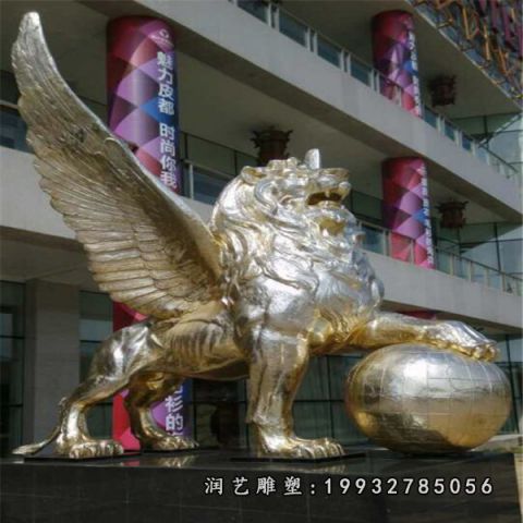 小区不锈钢狮子雕塑