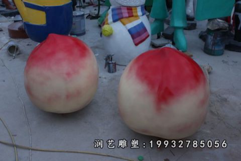 玻璃钢仿真桃雕塑