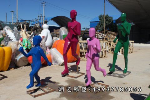 玻璃钢跑步人物雕塑