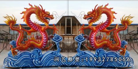 小区玻璃钢龙雕塑