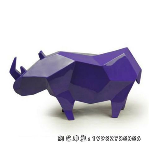 商场玻璃钢犀牛雕塑