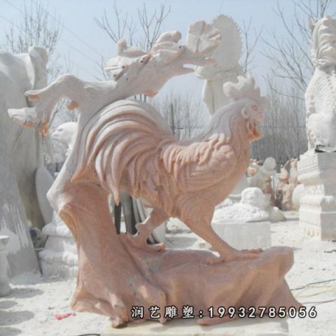 街道鸡动物石雕