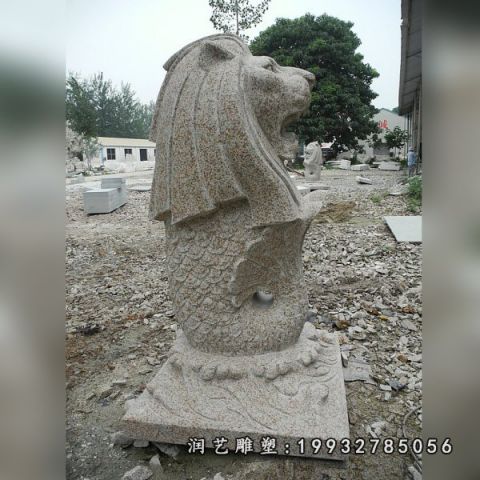 广场鱼尾狮动物石雕