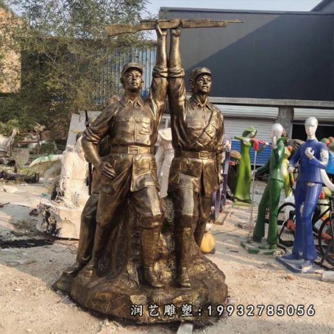 红军景区人物铜雕