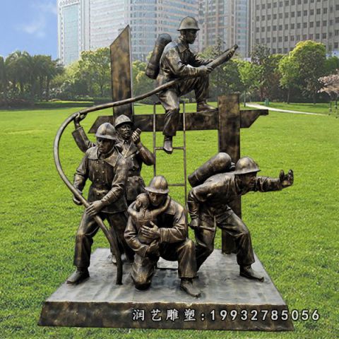 消防企业人物铜雕