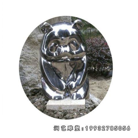 公园不锈钢熊猫雕塑