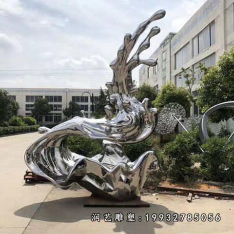 广场不锈钢水花雕塑