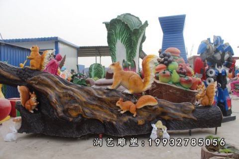 园林玻璃钢松鼠雕塑