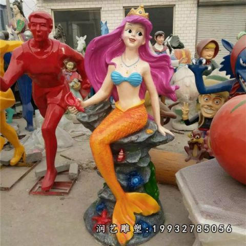 小区玻璃钢美人鱼雕塑