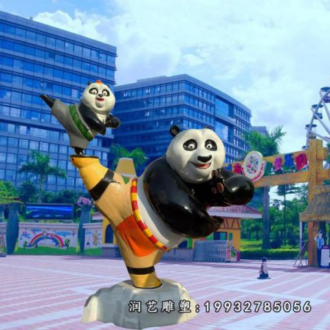 户外玻璃钢功夫熊猫雕塑
