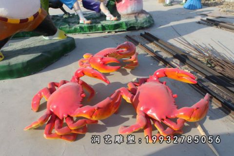 玻璃钢城市螃蟹雕塑