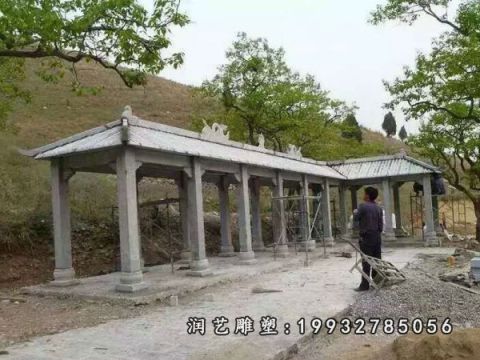 园林石长廊景观雕塑