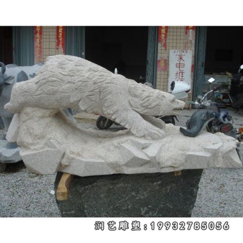 公园北极熊动物石雕