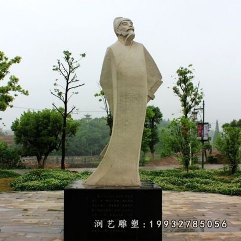 广场李白人物石雕