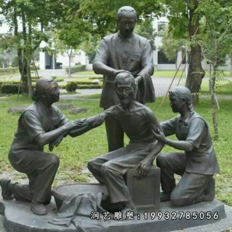校园孝顺人物铜雕