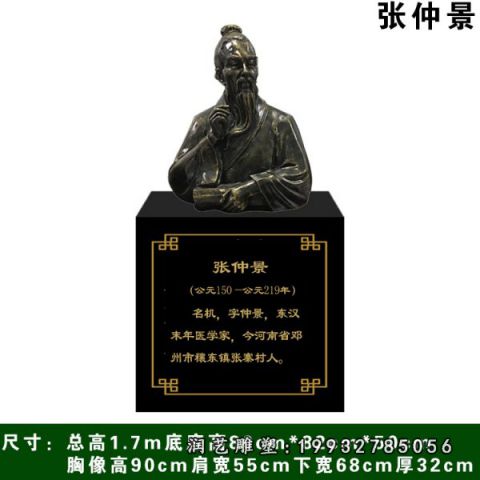 景区张仲景名人铜雕