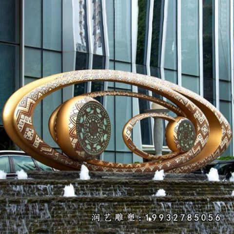 抽象不锈钢眼镜雕塑