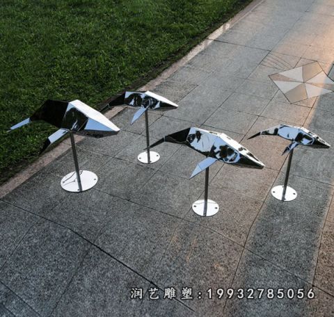 不锈钢街道海豚雕塑